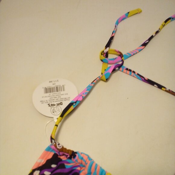 Buc-ee's Bikini Swim Top Women 2X Halter Tropical Colorful - Picture 7 of 11